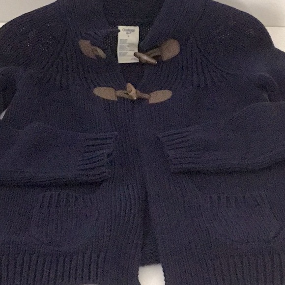 OshKosh Bgosh Navy Blue Long Sleeve Cardigan Chunky Knit Sweater, Pockets Fall - Picture 5 of 5